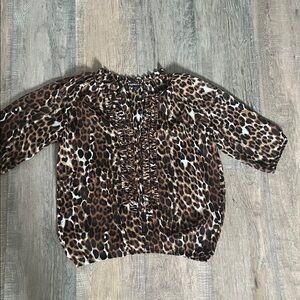 Express Tan and Black Animal Print Top